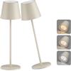 Aipsun 2 pezzi lampada da tavolo ricaricabile a led dimmerabile beige | 6000mAh,36.5CM,ricaricabile in alluminio bianco caldo (2700k-6000k) IP54 per camera da letto, bar, campeggio