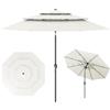 RELAX4LIFE Ombrellone da Giardino 3x3M, Ombrellone Parasole con Manovella Manuale, Inclinazione Regolabile, Palo in Alluminio, Ideale per Spiaggia, Parco, Cortile (Beige, M3)