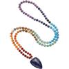 COAI Rosario Collana Uomo Donna, Collana Perle Mala 108 Grani Pietre Chakra Annodate a Mano e Ciondolo Cuore Stilizzato, Collana Pietre Naturali 6mm