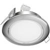 ledscom.de Faretto da incasso a LED Zobe II cromo piatto opaco rotondo, bianco caldo dimmerabile in 3 fasi senza dimmer, 107 mm Ø cerchio di bulloni 90 mm Ø