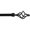 HOME ZEN HOUSEHOLD LINEN bastone per tende estensibibile con anelli staffe viti torciglione nero nero misura 120-210 cm
