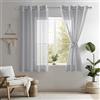 DWCN Tende Voile Grigio per Camera da Letto Tende per Interni Semi-Trasparenti con Anelli per Cucina e Salotto Moderne 2 Pezzi, 140x137 CM, Grigio