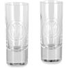 Inter Set 2 Bicchierini Shot in Vetro Trasparente, Base Spessa, Logo inciso in Rilievo, Prodotto Ufficiale Set Regalo Perfetto per i Tifosi Nerazzurri