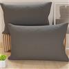 PETTI Artigiani Italiani - Coppia di Federe Cuscino 50x80 cm in Microfibra, Cuscini Arredo Camera da Letto, Divano, Set 2 Fodere Copricuscino, Federa Tinta Unita Grigio, 100% Made in Italy
