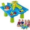Xvilmaun Tavolo Sabbia Esterno - Tavolo Sabbia e Acqua per Bambini - Set attività Educative Gioco Spiaggia con Accessori Sensoriali e Giocattolo per Interni ed Esterni