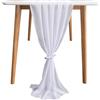 KUBDPQOR Runner da Tavolo, Runner Tavola Moderno, Tessuto in Tulle 70 x 300cm, Runner da Tavolo in Chiffon Bianco, Runner per Tavolo Elegante, Runner per Matrimonio, Runner da Tavolo di Compleanno