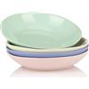 vancasso Victoria, Set 4 Pezzi Servizio da Tavola da Piatti da Pasta in Porcellana Set di Piatti da Dessert Ceramica Combinazione, Piatti Piatto, Pizza, Viola Chiaro, Rosa, Marrone Chiaro, Verde
