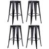Duhome Sgabello Bar Industriale Esterno, Set di Sgabelli Bar Alto in Metallo, Impilabile Sgabelli da Pranzo, Scandinavian Sgabello Alta per Cucina, Pranzo, Pub, Moderni (Nero, 76cm-4PCS)