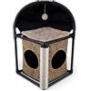 Goetland PVC Albero Tiragraffi Gatti Anziano Elegante Adulti Cuccia Gatto Giochi per Gatto di Naturali Sisal con Cuccia Graffiatoio Trespolo 43x43x74 cm Piccola