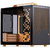 Jonsplus Case Jonsplus Z20 Micro-ATX Vetro temperato con maniglia per il trasporto Nero/Arancione