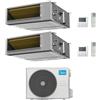 Midea Climatizzatore Canalizzato Dual Split serie A7 MTJ 12+12 con M4OE-28HFN8-Q Inverter R 32 Wi-Fi Optional Classe A++ ,
