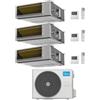 Midea Climatizzatore Canalizzato Trial Split serie A7 MTJ 12+12+12 con M4OE-28HFN8-Q Inverter R 32 Wi-Fi Optional Classe A++ ,