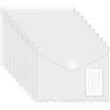 Hioip Buste Portadocumenti A5 Trasparenti 23x18cm, 10 Pezzi Cartelline Porta Documenti Impermeabili in Plastica con Bottone e Tasca Porta Etichetta Ideali per Casa, Ufficio e Archivio (7 Forate)