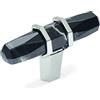 Amerock BP36647MBKPN Pomello per armadio Carrione, lunghezza 64 mm, marmo nero/nichel lucido