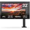 LG 32UN880K-B Monitor PC 80 cm [31.5] 3840 x 2160 Pixel 4K Ultra HD LCD Nero (LG UltraFine Ergo - LED monitor 32 [31.5 viewable] UHD [2160p] @ 60 Hz IPS 350 cd/m? 1000:1 HDR10 5 ms 2xHDMI, DisplayPort, USB-C spe [32UN880K-B.AEK]