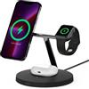 Belkin Caricabatterie Belkin BOOSTâ†'CHARGE PRO Auricolare, Smartphone, Orologio intelligente Nero dC Carica wireless Ricarica rapida Interno (MAGSAFE 3-IN-1 WIRELESS CHARGER BLK) [WIZ017MYBK]