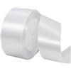 Lyxtiorn 25Yard Lungo 4 CM di Larghezza Nastro di Raso per Matrimonio Artigianato Regalo Involucro e Decorazione Natalizia Nastro di Raso Multicolore, Bianco