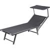 Galileo Lettino Prendisole Mare Professionale Pieghevole Spiaggia Giardino con Tettuccio Parasole 181x71,5x38,5 cm in Alluminio colore Silver - Riccione Esté