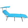 VivaGarden Lettino Prendisole da Giardino Mare Spiaggia in Alluminio Professionale Pieghevole Tropicale 190x58x40h cm con Tettuccio Parasole colore Grigio - BC807945