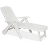 BICA Lettino Prendisole da Giardino Mare Spiaggia in Plastica 190x72x60 cm colore Bianco - BC960
