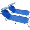 Buybuy Set 2 Lettini Prendisole da Giardino Mare Spiaggia in Alluminio Professionale Pieghevole con Tettuccio Parasole colore Blu - PCA001B Procida