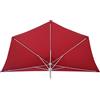 Brixo Ombrellone da Giardino 3x1.5 mt in Alluminio Telo in Poliestere a Mezzaluna colore Bordeaux - Mezzalunabord