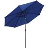 VivaGarden Ombrellone da Giardino 3x3 mt in Metallo Telo in Poliestere Inclinabile colore Blu - 070BU840