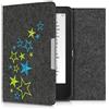 kwmobile Custodia compatibile con Tolino Vision 1/2 / 3/4 HD - Cover a libro per eReader - Protezione in feltro - Flip Case - Stellare verde chiaro/blu/grigio scuro