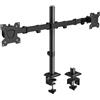 KOORUI Supporto da scrivania per doppio monitor, può contenere 2 schermi monitor fino a 13-27, supporto completamente regolabile con morsetto a C e base con occhiello, VESA 75 x 75 mm o 100 x 100 mm,