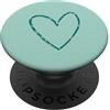 ASBhearts Modello verde acqua scuro presa cuore ragazze donne su una menta verde PopSockets PopGrip Adesivo