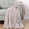 HOMELEVEL Coperta Sherpa - Plaid Pile Singolo Caldo - Pail con Motivo Jacquard - Morbida e Pelosa per Divano - Facile da Lavare - Calda Invernale per Letto - 150 x 220 cm - Beige