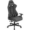 WOLTU Sedia Gaming di Tessuto Traspirante, Poltrona da Gaming Ergonomica, Sedia da PC con Poggiatesta, Cuscino Lombare, Braccioli Regolabili, Funzione Basculante, Tessuto a Rete, Grigio
