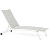 Andrea Bizzotto Lettino Sdraio Prendisole Cleopas con ruote L 192x61 cm Bianco