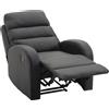 DecHome Poltrona Relax Reclinabile Poltrona per Anziano con Movimento Manuale in Ecopelle 80 x 91 x 102 cm colore Nero - 833456BK