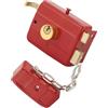 Jingyig Serrature per cancelli, chiusura notturna impermeabile resistente, antifurto in metallo rosso per porte in ferro Porte a battente verticale Porta in legno