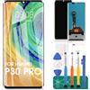 SRJTEK OLED per Huawei P30 PRO Schermo Sostituzione Display LCD VOG-L29 VOG-L09 VOG-AL00 Touch Kit sensore digitalizzatore Senza Telaio (Nero, con Impronte digitali, Schermo Curvo)