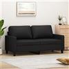 Gecheer Divano a 2 Posti Nero 140 cm, Moderno Sofà Imbottito in Similpelle per Soggiorno/Ufficio, Divanetto Letto