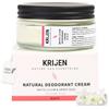 Krijen Deodorante crema giglio bianco e semi d'uva, 50 ml, privo di alluminio e vegano, contro odori di sudore e scolorimento, delicato sulla pelle, senza residui, per donne e uomini