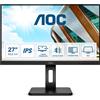 Aoc monitor 27 led ips qhd 16:9 4ms 300 cdm, pivot, vga/dp/hdmi, multimediale