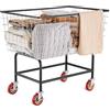 VEVOR Carrello portabiancheria in filo metallico con ruote, Carrello portabiancheria in filo metallico commerciale da 35''x15,7''x22'', Telaio in acciaio con finitura cromata