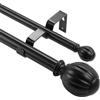 VEVOR Bastone per Tende Doppio Bastone per Tende Estensibile 92 - 183 cm Terminali Rotondi Carico max. 13,6 kg ca., Asta per Tende da Interno Lunghezza Regolabile per Soggiorno Bagno Camera da Letto