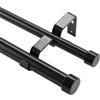 VEVOR Bastone per Tende Doppio Bastone per Tende Estensibile 183-366 cm Terminali Rotondi Carico max. 13,6 kg ca., Asta per Tende da Interno Lunghezza Regolabile per Soggiorno Bagno Camera da Letto