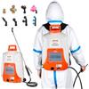VEVOR Nebulizzatore Giardino a Batteria da Spalla Serbatoio 15L Ugelli Sostituibili 8 Pezzi con Bacchette per Irrigazione Prato Orto Serra Piante, Irroratrice Spruzzatrice a Zaino a Pressione 6,2bar