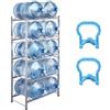 VEVOR Portabottiglie a 5 Livelli, Portabottiglie in Ferro da 18,9 L, Portabottiglie a Doppio Livello per 10 Bottiglie, Portabrocche per Acqua Resistente per Cucina, Ufficio, Soggiorno, Argento