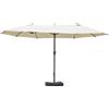 Outsunny Ombrellone Giardino Mare Terrazza Doppio Schermo Stand Cremeweiß Ovale 460 x 270 x 240 cm