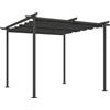 Outsunny Pergola da giardino 3 x 3 metri con tetto regolabile, struttura in metallo, protezione UPF30+, tetto per veranda, terrazza, grigio scuro