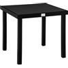 Outsunny Tavolo da Giardino per 4 Persone Tavolo da Pranzo in Alluminio Arredo Giardino Salotto Resistente Plastica Nero 78 x 78 x 74 cm