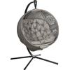 Outsunny Sedia a dondolo da giardino Sedia a cestino, Stile boho, 116 x 125 x 172 cm, Sabbia + Nero