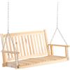Outsunny Dondolo da Giardino per 2 Persone Panca Dondolo in Legno Massiccio Patio Terrazza Cortile Naturale 117 x 69 x 60 cm