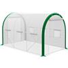 Outsunny Serra Tunnel, Serra di Coltivazione, Porte a Zip, Finestre in Rete, Telaio in Metallo, 3,5 x 2 x 2 m, Bianco